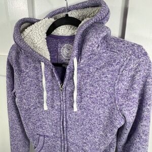 SO Authentic American Heritage Purple Marled Sherpa Lined Zip Up Hoodie Small